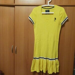 U.S. POLO ASSN.  Yellow Summer Short Sleeve Sweater Dress, Sz XL, Used